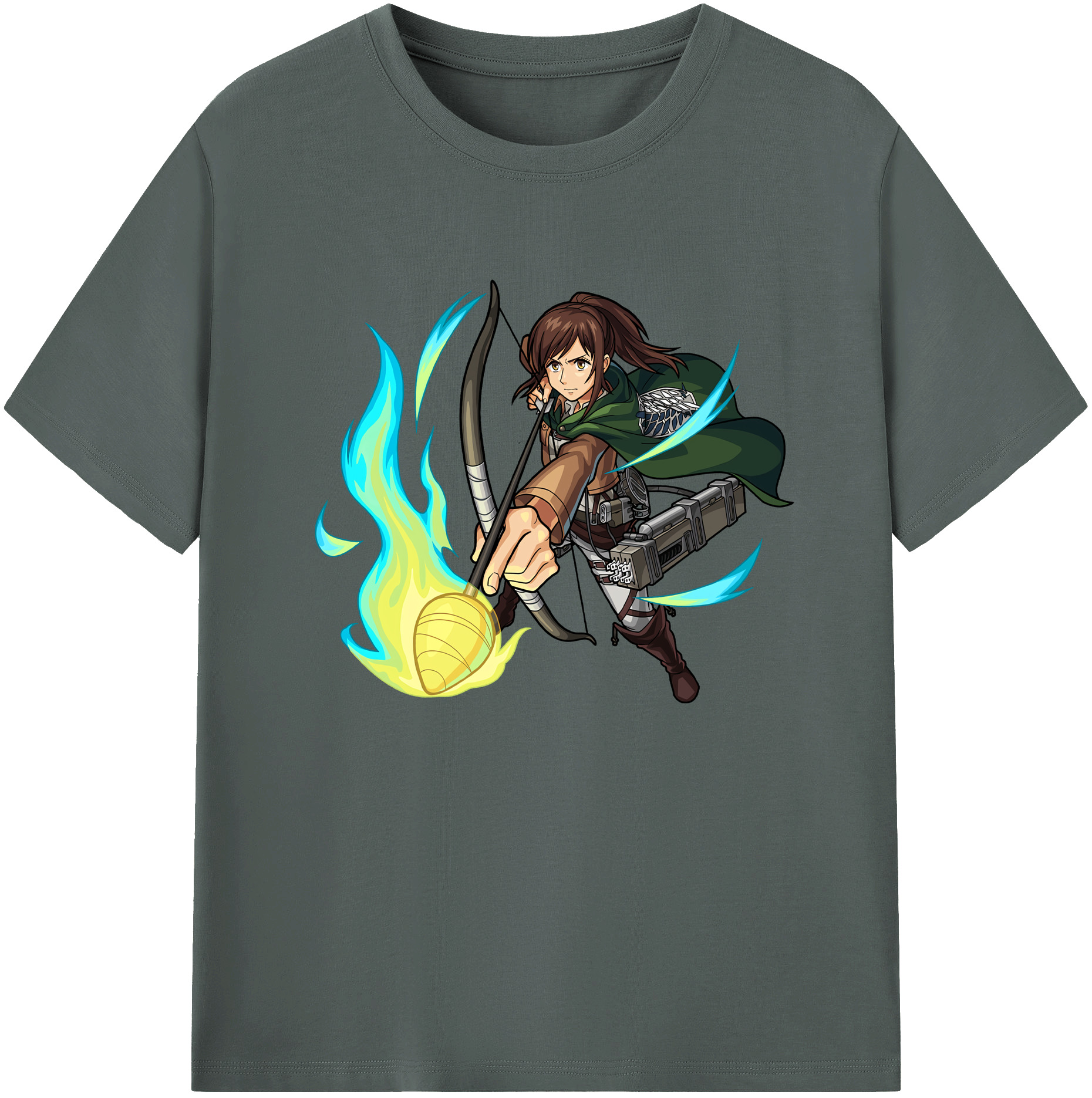 （画像用） 進撃の巨人 サシャ·ブラウス Attack on Titan Sasha Blaus 綿100％ メンズ半袖Tシャツ｜肌触りやわらか＆通気性